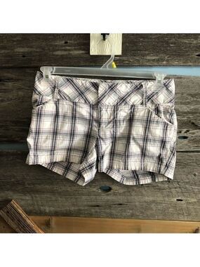Smart set size 4 wide waistband plaid shorts